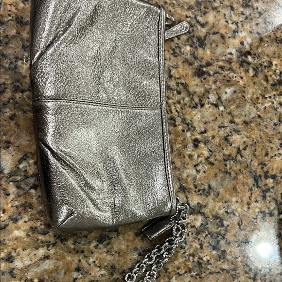 Coach Metallic Gold Shimmery Leather Wristlet Clutch - Picture 3 of 3